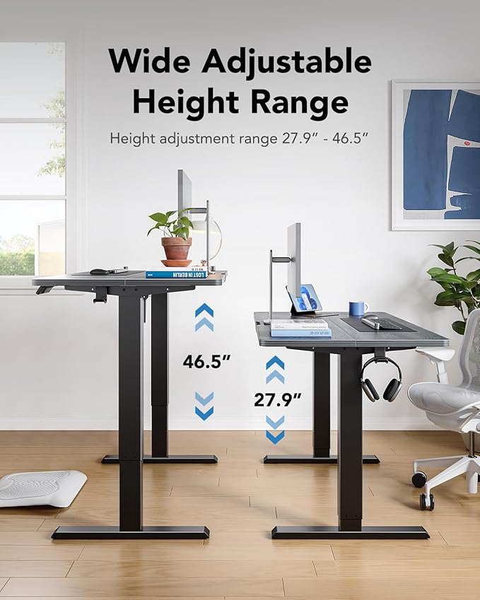 HUANUO 63" x 28" Electric Standing Desk Adjustable Height, 4 Memory Height - Image 5