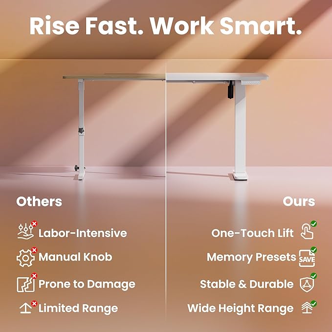 HUANUO Electric Standing Desk, 48 x 28 Inch Height Adjustable Computer Desk - Image 5