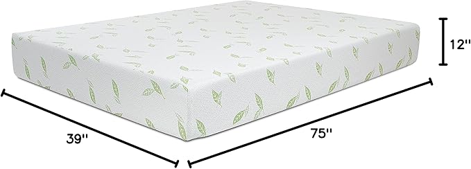 NapQueen Twin Size Green Tea Infused Memory Foam Mattress, 12 Inch, CertiPUR-US - Image 2