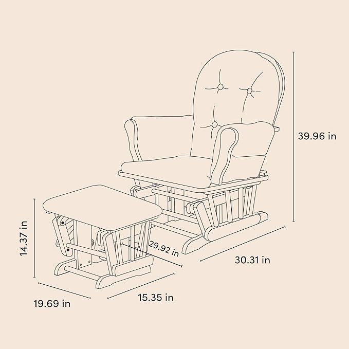 Storkcraft Premium Hoop Glider & Ottoman — GREENGUARD Gold Certified Nursery - Image 4