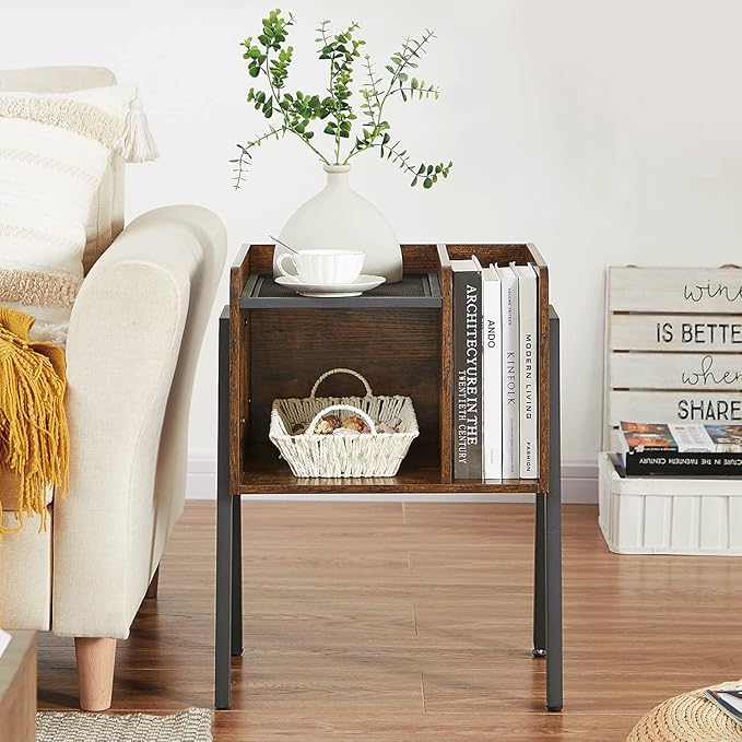 VECELO Nightstand Set of 2, Industrial End Table, Bedside Table - Image 4