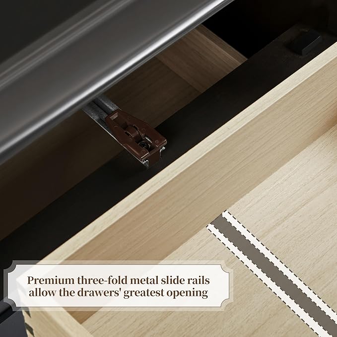 Yaheetech Fully-Assembled Nightstands Set of 2, 2-Drawer Nightstands Large - Image 9