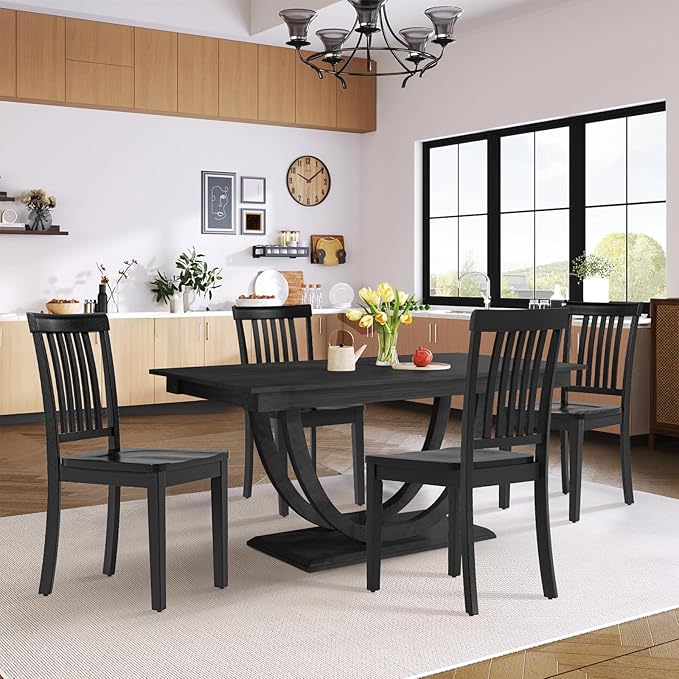 COLAMY Wooden Dining Chairs Set of 2, Solid Rubberwood Kitchen & Dining Room - Image 7