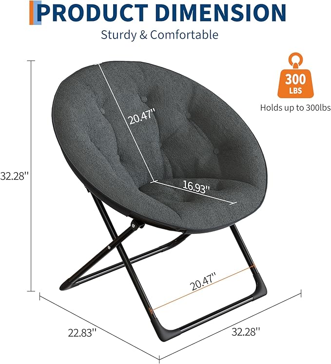 Saucer Chair with Faux Fur Cover - Image 3