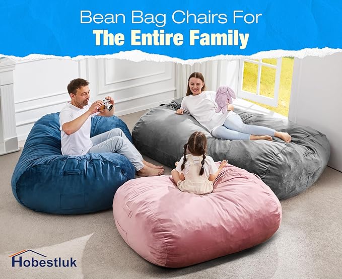 Hobestluk 6FT Bean Bag Chair Large Beanbag Lounger - Image 8