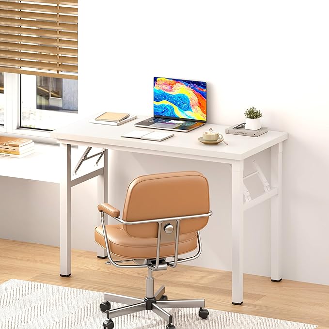 DlandHome Folding Desk Small Desk 31.5 inches Computer Desk - Image 2