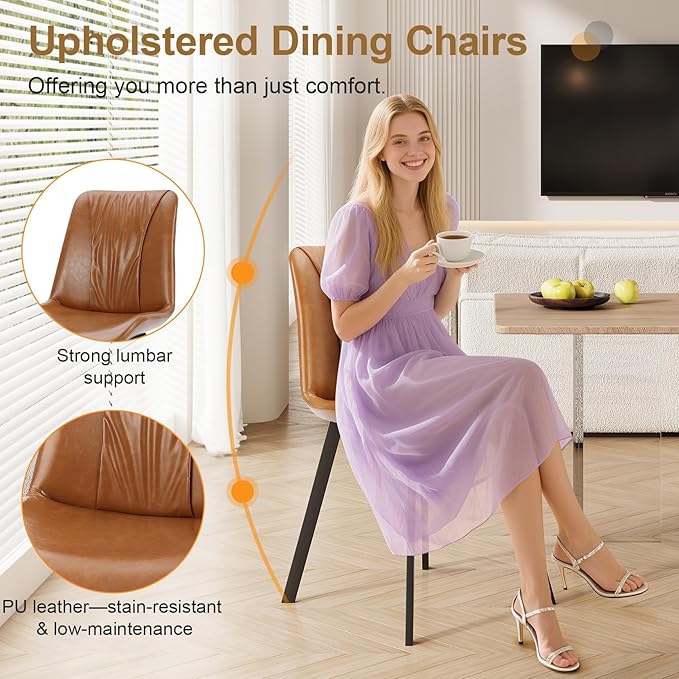 Upholstered Dining Chairs Set of 4, Modern Kitchen & Dining Room Chairs - Image 5