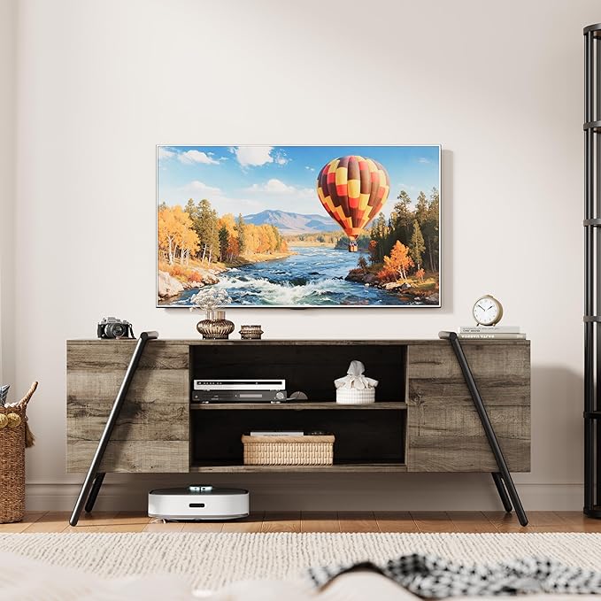 TV Stand for 65 60 55 50 Inch TV, Industrial Media Console Table for Living Room - Image 3