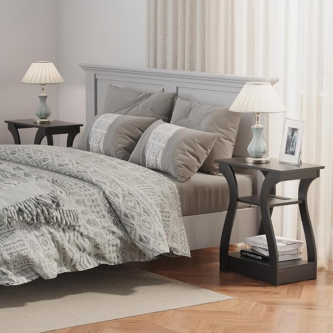 End Table with Charging Station, Side Table with USB Ports and Outlets - Image 6