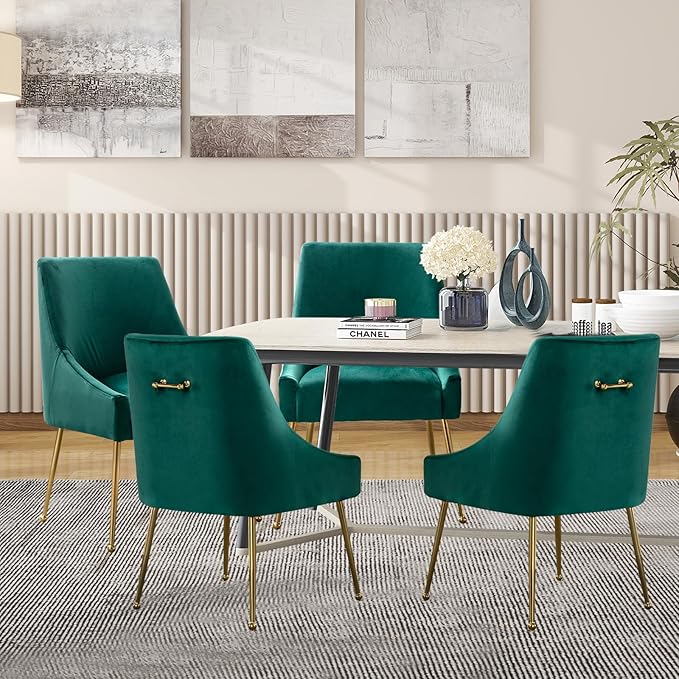 Velvet Dining Chairs Set of 2, Furniture Collection Modern Contemporary - Image 8