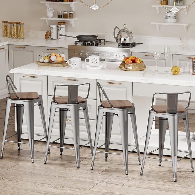 24 Inch Swivel Bar Stools Set of 4 - Image 2