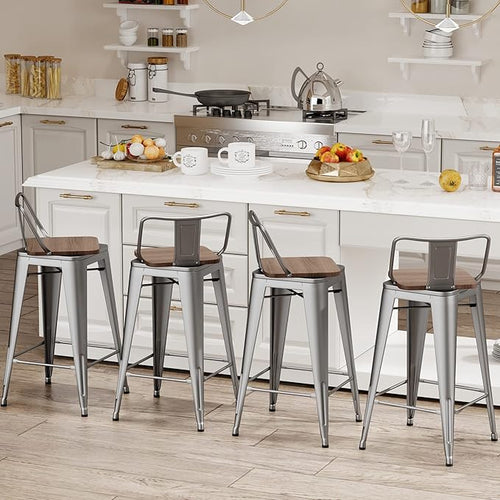 24 Inch Swivel Bar Stools Set of 4 - Image 2