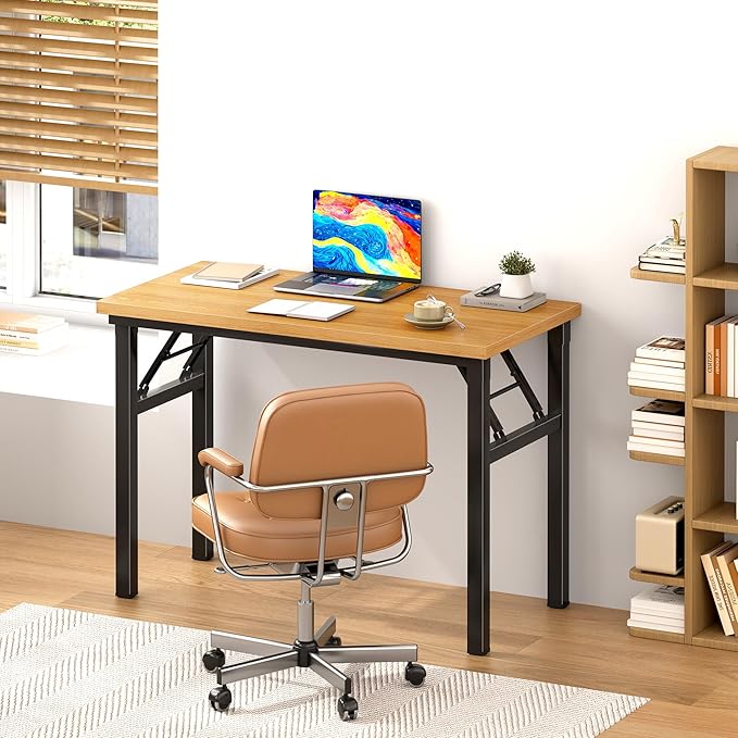DlandHome Folding Desk Small Desk 31.5 inches Computer Desk - Image 2