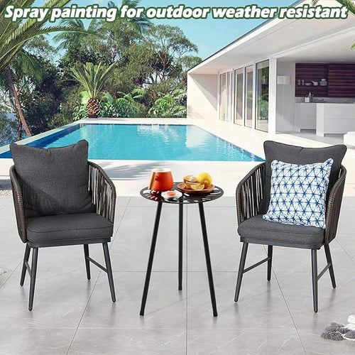 2 Packs Metal Outdoor Side Tables Small Outside End Table - Image 2