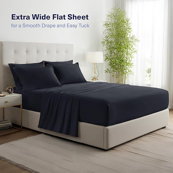 Kickoff Viscose Bamboo Sheets California King Size 4-pc 100% Organic Bamboo - Image 6
