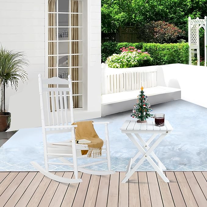 Outdoor Patio Side Table Small Wood End Square Table Folding Coffee Furniture - Image 2