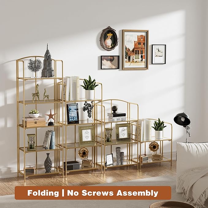 Crofy No Assembly Folding Bookshelf - Image 5