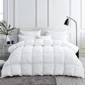 Luxurious White Solid Medium Weight, King Size Goose Feathers Down Comforter by EgyptianBedding