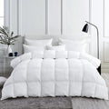 Luxurious White Solid Medium Weight, Queen Size Goose Feathers Down Comforter by EgyptianBedding
