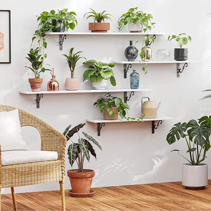 DINZI LVJ Long Wall Shelves, 55.1" Large Floating Shelves Set of 2, Wide - Image 4