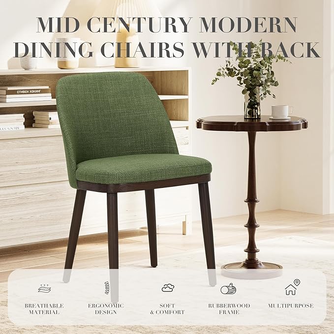 COLAMY Upholstered Dining Chairs Set of 2, Modern Kitchen Chairs - Image 4