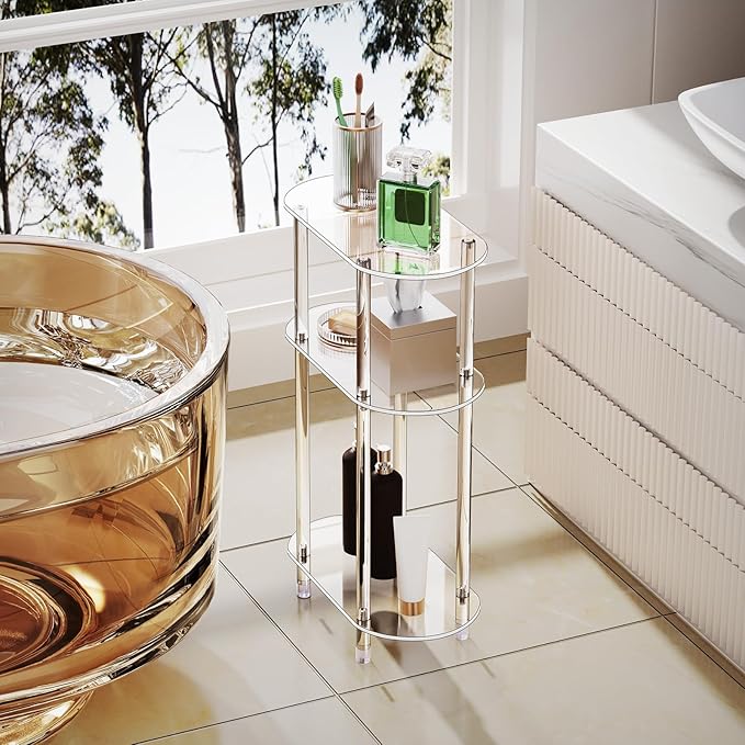 Clear Acrylic Narrow Side Table - Image 6