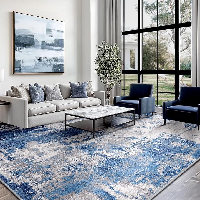 Washable Area Rugs 5'x7' Non-Slip Modern Abstract Soft - Image 2