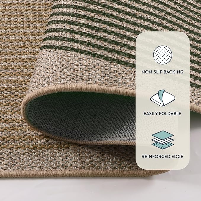 Lahome Modern Rainbow Easy Jute Office Rug, Washable Rugs 4x6 - Image 5