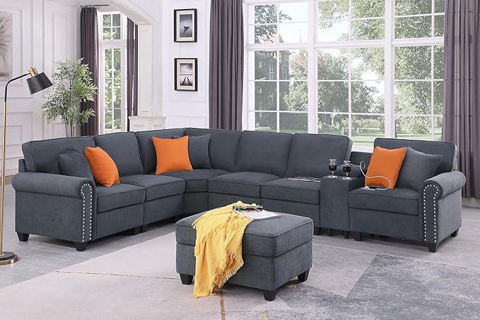 127" Modular Sectional Sofa by Unknown
