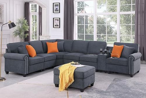 127" Modular Sectional Sofa by Unknown