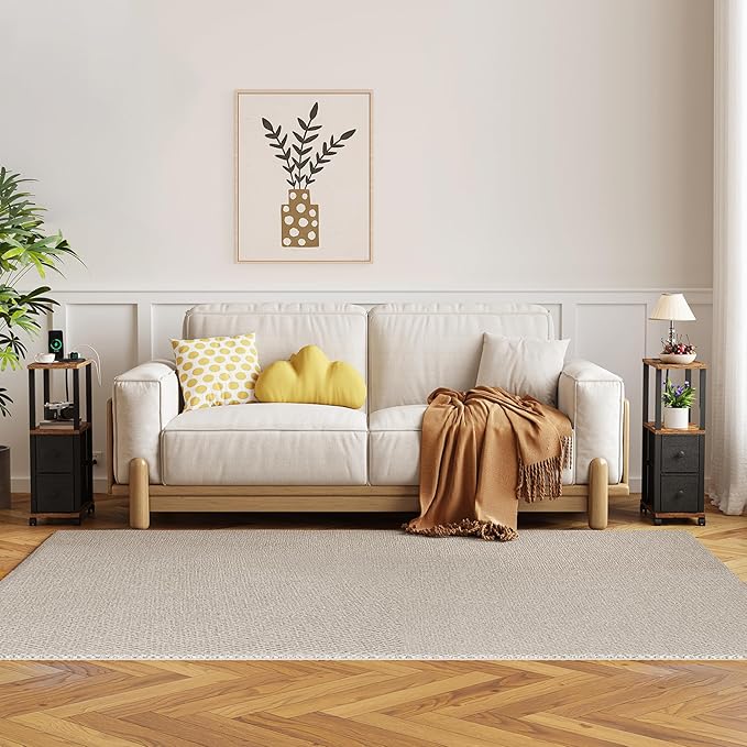 TUTOTAK Small Narrow End Tables, LED Side Tables - Image 7