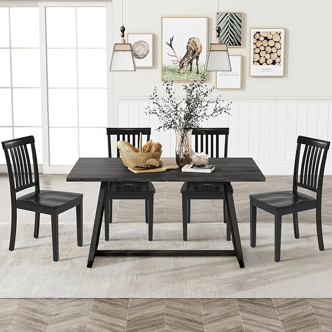 COLAMY Wooden Dining Room Chairs Set of 2, Spindle High Back Windsor Kitchen - Image 8