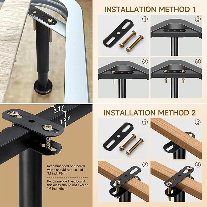 4Pcs Metal Adjustable Height Center Support Leg - Image 8