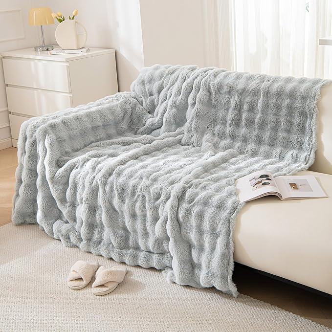 VM VOUGEMARKET Soft Warm Faux Fur Sofa Cover Thick Shaggy Fuzzy Sectional Couch - Image 6