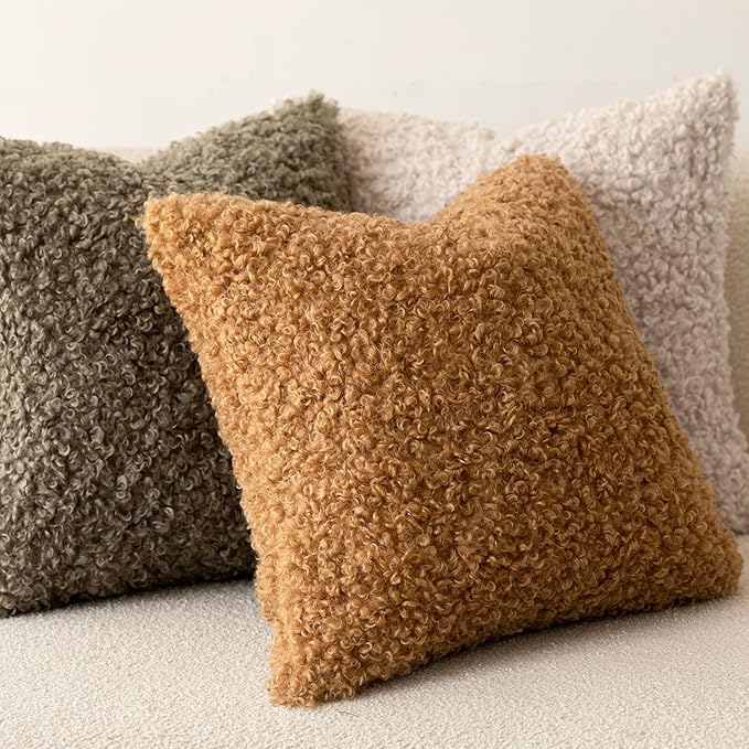 Foindtower 2 Pieces 16x16 Inch Sage Green, Faux Fur Throw Pillow Cover Accent - Image 5