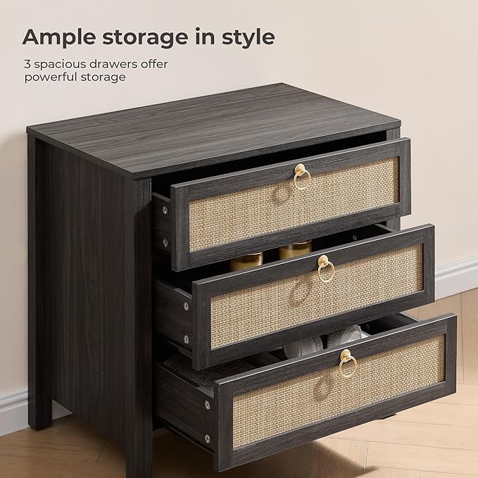 SICOTAS Nightstand Set 2 with Drawers - Image 3