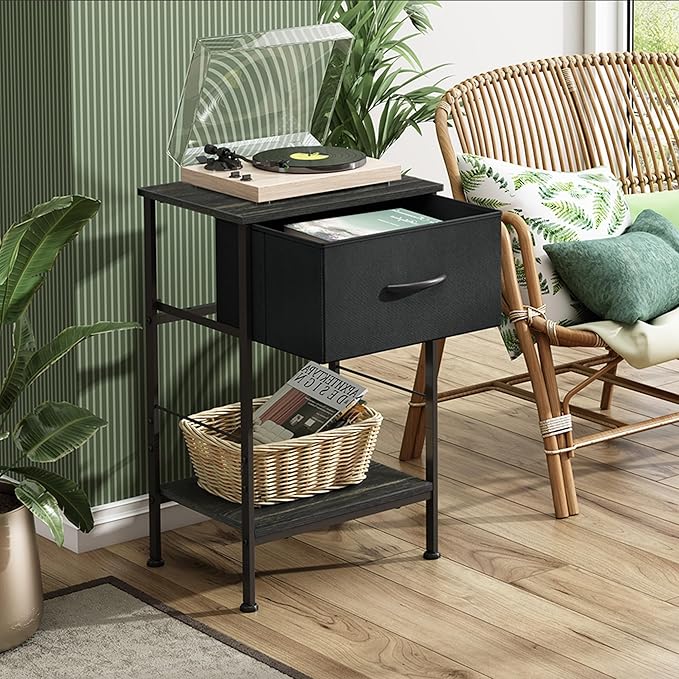 WLIVE Black Nightstand, Bedside Table - Image 4