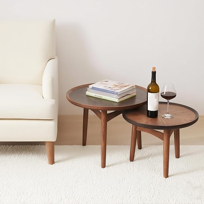 CONSDAN 20 Round Side Table, Solid Oak Frame & Veneer Top, USA Grown Hardwood - Image 8