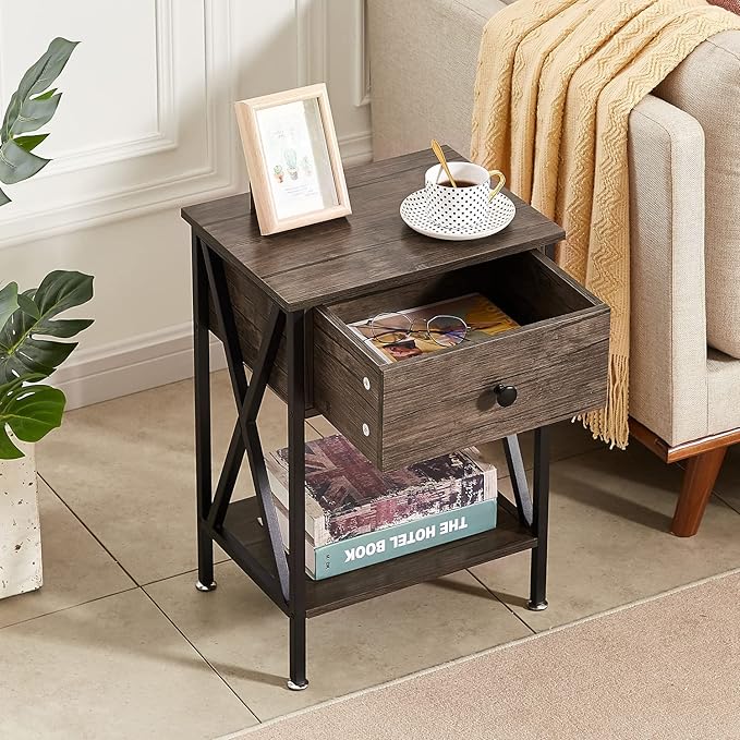 VECELO Nightstands Set of 2, Modern Bedside End Tables, Night Stands - Image 5