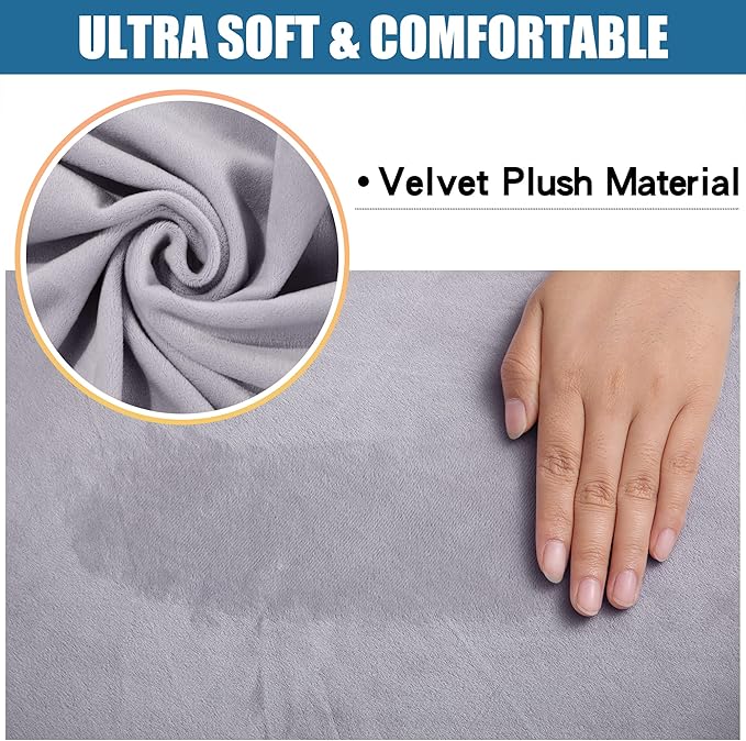 Smiry Velvet Seat Covers for Dining Room Chair Set of 4, Stretch Fit Removable - Image 2