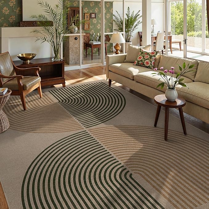 Lahome Modern Rainbow Easy Jute Rug, 8x10 Living Room Rug Indoor Outdoor Patio by Lahome