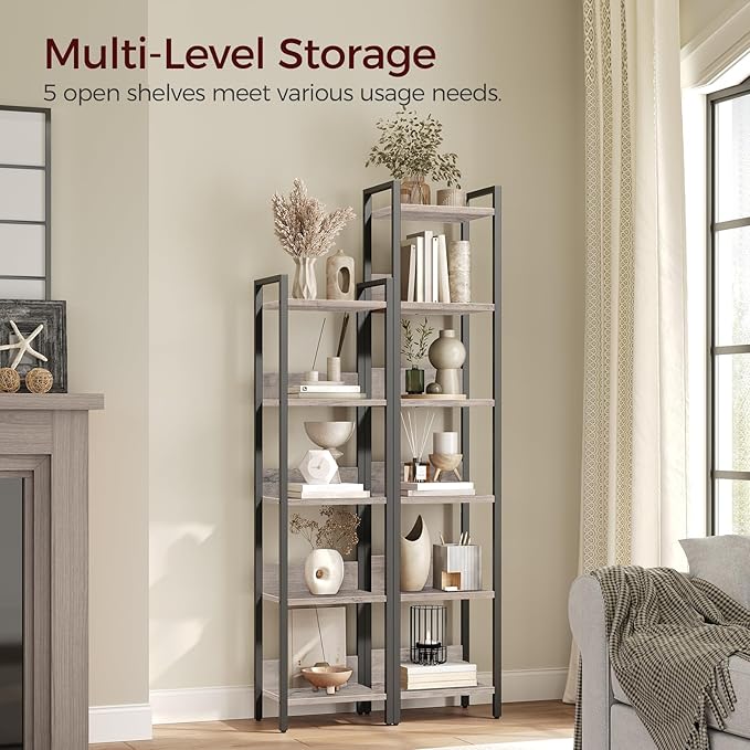 5-Tier Bookshelf, Shelves Organizer - Image 4
