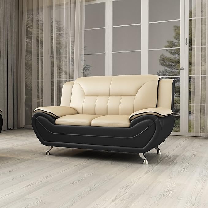Container Furniture Direct Michael Modern Faux Leather Upholstered Stainless - Image 16