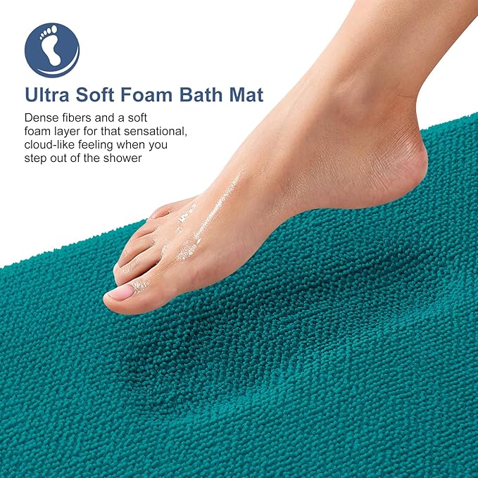 OLANLY Thick Memory Foam Bath Mat Rug 24x16, Extra Soft Absorbent Bathroom Rug - Image 2