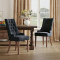 COLAMY Wingback Upholstered Side Dining Room Chairs Set of 2, Fabric Dining by COLAMYINC