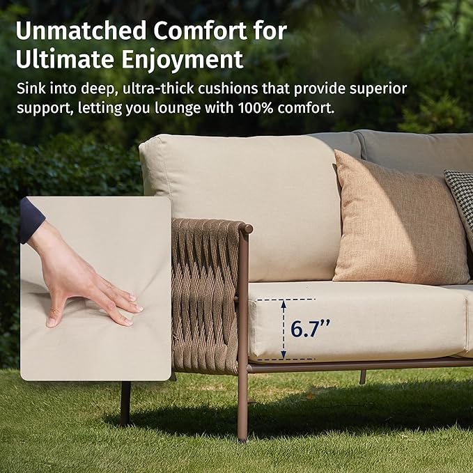EAST OAK Life Chatter Outdoor Patio Furniture | Outdoor Sofa 3 Seats - Image 2