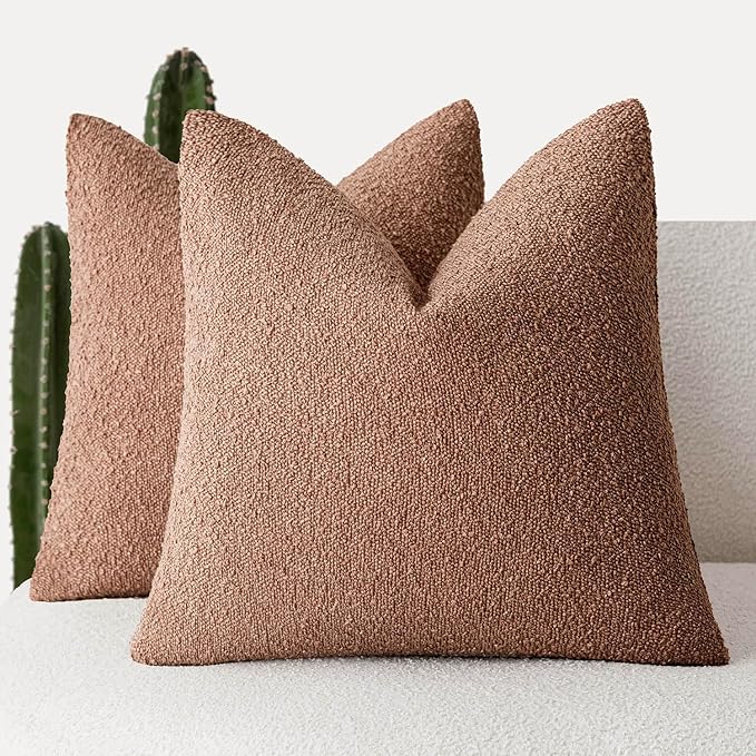 Foindtower Pack of 2, Decorative Textured Boucle Throw Pillow Covers Accent by Foindtower