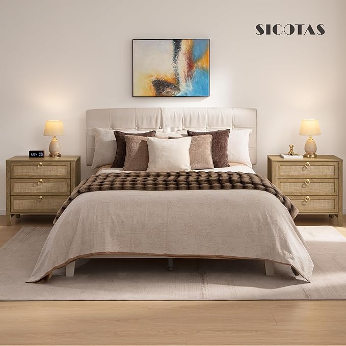 SICOTAS Nightstand Set 2 with Drawers - Image 4