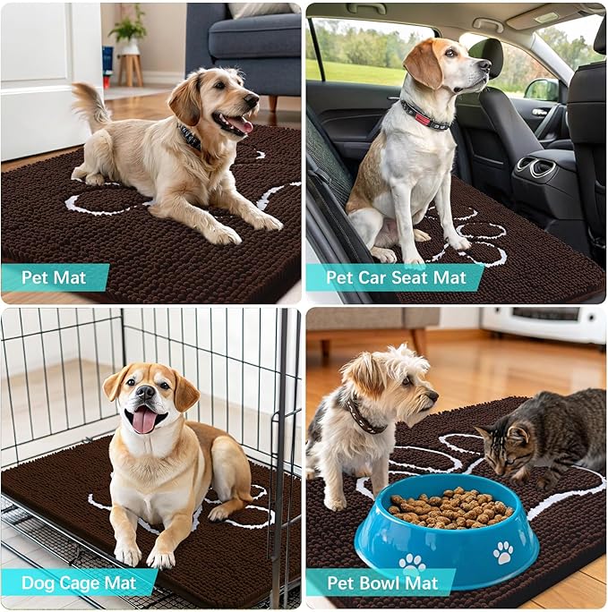 OLANLY Door Mat for Muddy Dog Paws 36x24, Ultra Absorbent Chenille Mud Doormat - Image 7