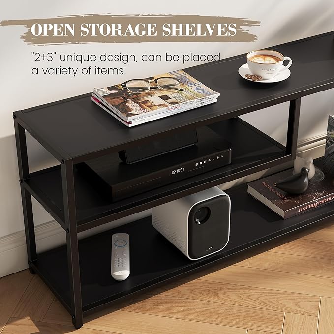 TECHMILLY Modern TV Stand for 55" TV, TV Table - Image 4